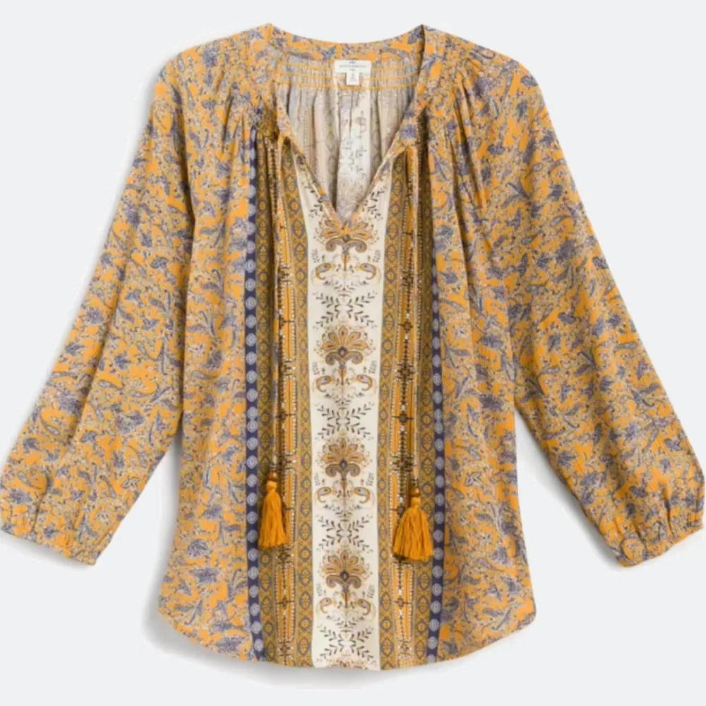 Mustard Yellow Tassel Detail Top - Picture 1 of 16